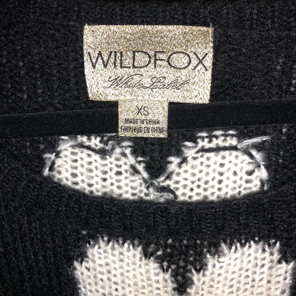 Wildfox Couture Sweater Black White Hearts - Picture 3 of 5